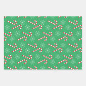 Candy Canes and Snowflakes Pattern Weihnachten Geschenkpapier Set (Vorderseite 3)