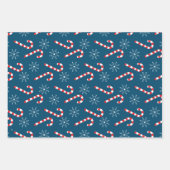 Candy Canes and Snowflakes Pattern Weihnachten Geschenkpapier Set (Vorderseite)