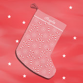 Candy Canes and Snowflakes Pink Weihnachten Strump Kleiner Weihnachtsstrumpf