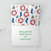 Candy Canes Apple Wreathes Weihnachts-Strümpfe Karte (Innenseite)