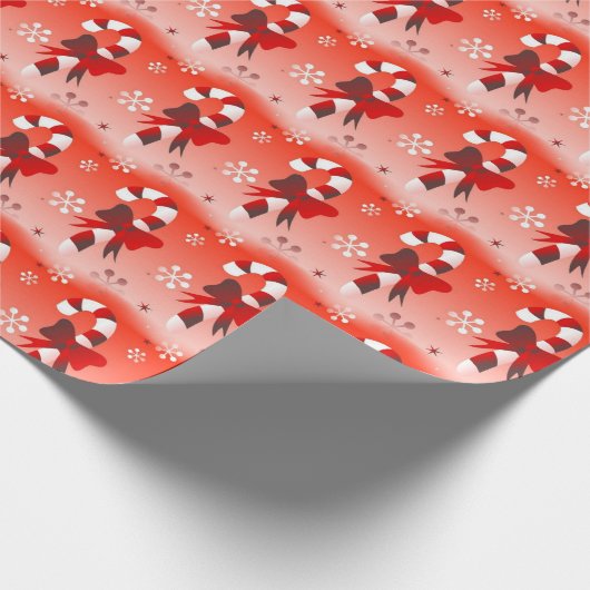 Candy Canes auf Red Geschenkpapier (Ecke)
