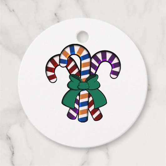 Candy Canes Bouquet - grünes Band Geschenkanhänger (Vorderseite)