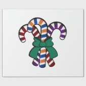Candy Canes Bouquet - grünes Band Geschenkpapier (Flach)
