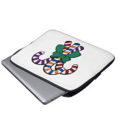 Candy Canes Bouquet - grünes Band Laptopschutzhülle (Vorne Knopf)