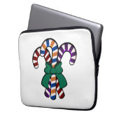 Candy Canes Bouquet - grünes Band Laptopschutzhülle (Vorderseite Links)