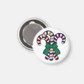 Candy Canes Bouquet - grünes Band Magnet (Vorderseite/Rückseite)