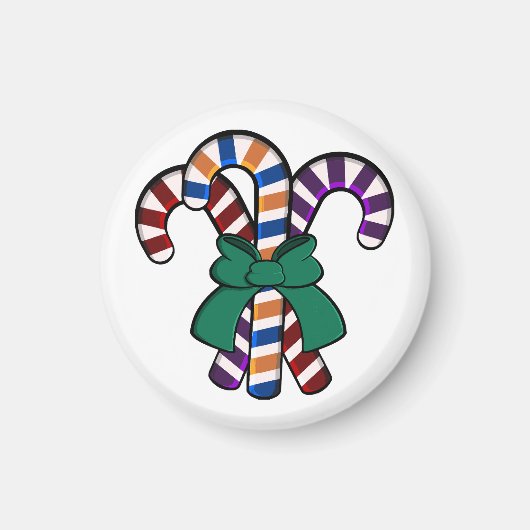 Candy Canes Bouquet - grünes Band Magnet (Vorne)