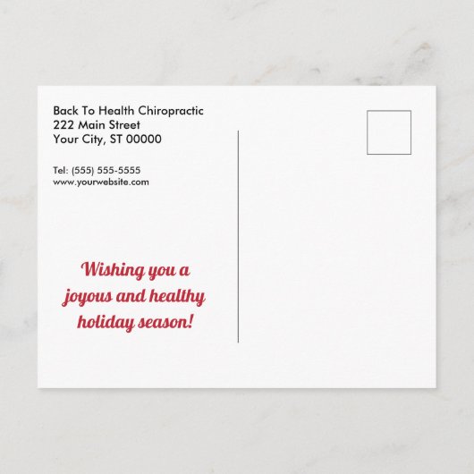 Candy Canes Chiropractic Feiertagspostkarte (Rückseite)