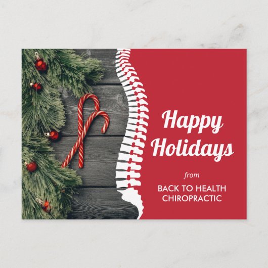 Candy Canes Chiropractic Feiertagspostkarte (Vorderseite)