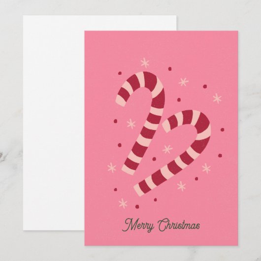 Candy canes Christmas  Feiertagskarte (Vorne/Hinten)