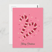 Candy canes Christmas Postkarte (Vorne/Hinten)