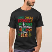 Candy Canes Cookies Snow Cheer Let s Celebrate Chr T-Shirt (Vorderseite)