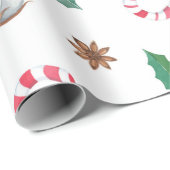 Candy Canes Cotton Holly Verlasse Weihnachten Geschenkpapier (Rolleneckpunkt)