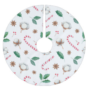 Candy Canes Cotton Holly Verlasse Weihnachten Polyester Weihnachtsbaumdecke