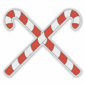 Candy Canes Crossed Aufkleber (Vorderseite)