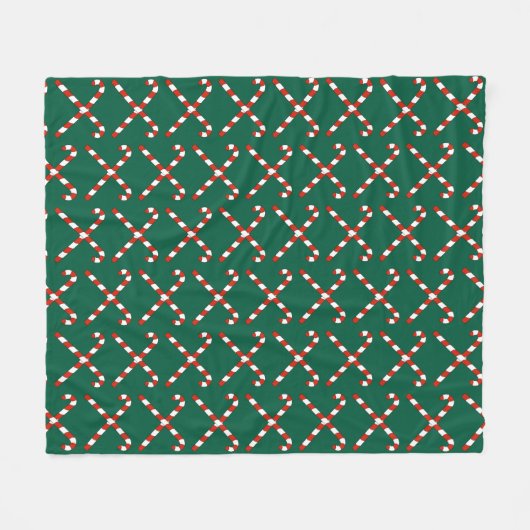Candy Canes Crossed Fleecedecke (Vorderseite (Horizontal))