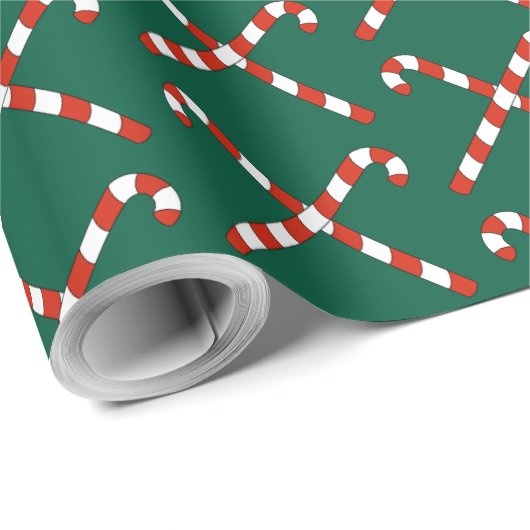 Candy Canes Crossed Geschenkpapier (Rolleneckpunkt)