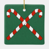 Candy Canes Crossed Keramikornament (Rückseite)