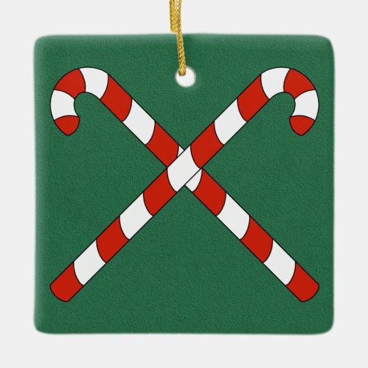 Candy Canes Crossed Keramikornament (Vorderseite)