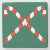 Candy Canes Crossed Steinuntersetzer (Vorderseite)