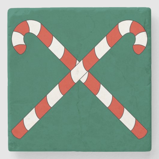 Candy Canes Crossed Steinuntersetzer (Vorderseite)