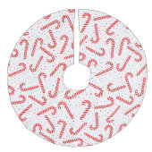 Candy Canes Design Weihnachtsbaumrock Leinenimitat Weihnachtsbaumdecke (Vorderseite)