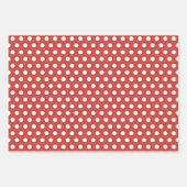 Candy Canes Dots and Snowflakes Rote Weihnachten Geschenkpapier Set (Vorderseite 3)