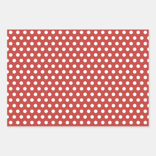 Candy Canes Dots and Snowflakes Rote Weihnachten Geschenkpapier Set (Vorderseite 3)