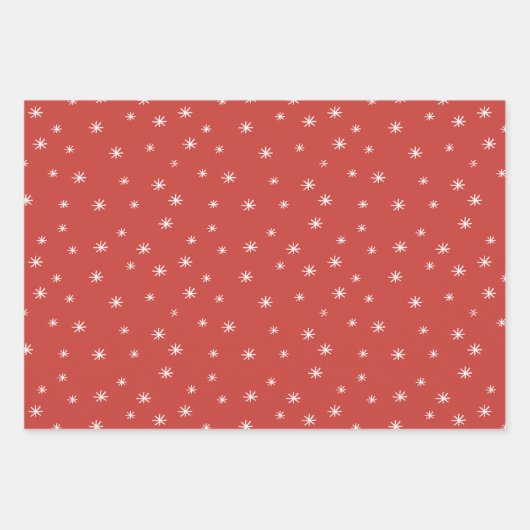 Candy Canes Dots and Snowflakes Rote Weihnachten Geschenkpapier Set (Vorderseite 2)