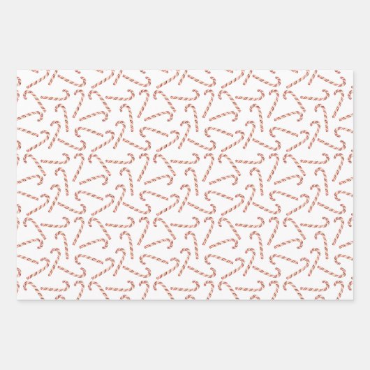 Candy Canes Dots and Snowflakes Rote Weihnachten Geschenkpapier Set (Vorderseite)
