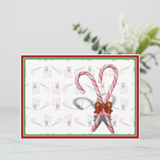 Candy Canes Einladung (Stehend Vorderseite)