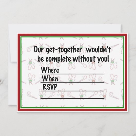 Candy Canes Einladung (Rückseite)