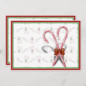 Candy Canes Einladung (Vorne/Hinten)