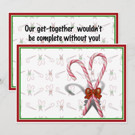 Candy Canes Einladung (Vorne/Hinten)