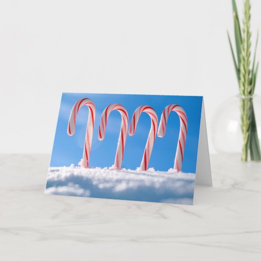 Candy Canes Feiertagskarte (Vorderseite)