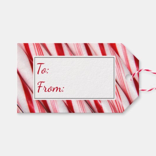 Candy Canes Geschenkanhänger (Vorderseite (Horizontal))