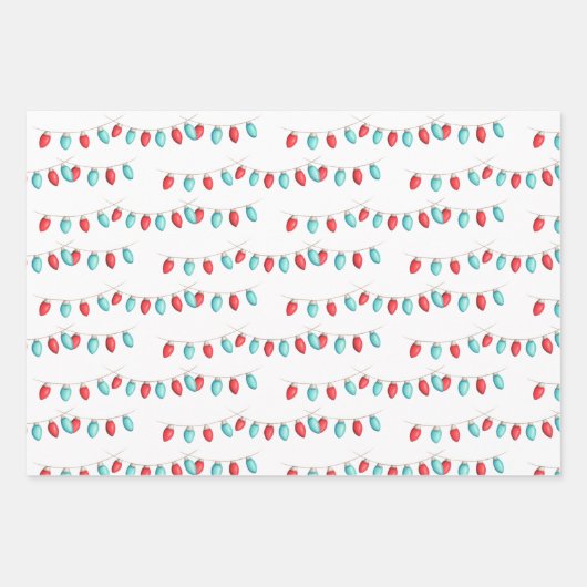 Candy Canes, Geschenke und Weihnachtsbeleuchtung U Geschenkpapier Set (Vorderseite 3)