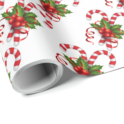 Candy Canes Geschenkpapier (Rolleneckpunkt)