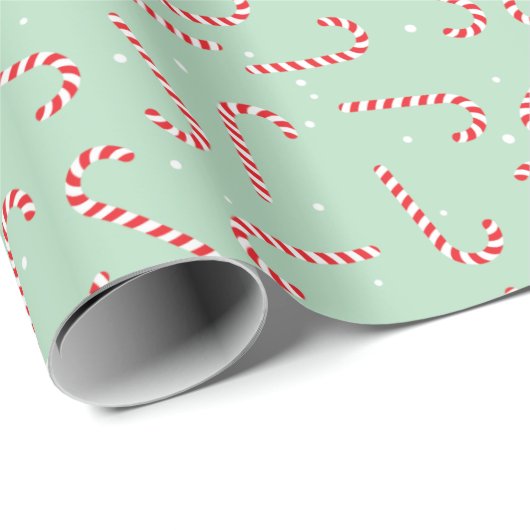 Candy Canes Geschenkpapier (Rolleneckpunkt)