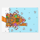 Candy Canes, Gingerbrot House Weihnachten Geschenkpapier Set (Vorderseite 3)