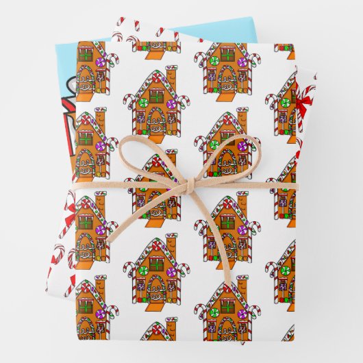 Candy Canes, Gingerbrot House Weihnachten Geschenkpapier Set (Beispiel)
