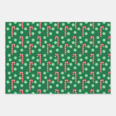 Candy Canes Gingerbrot Männer Strumpf Weihnachten Geschenkpapier Set (Vorderseite 3)