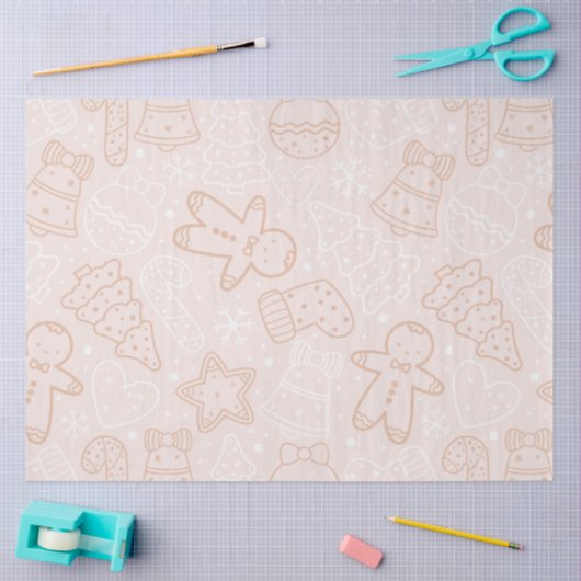 Candy Canes Gingerbrot Men Stars Weihnachten Seidenpapier (Basteln)