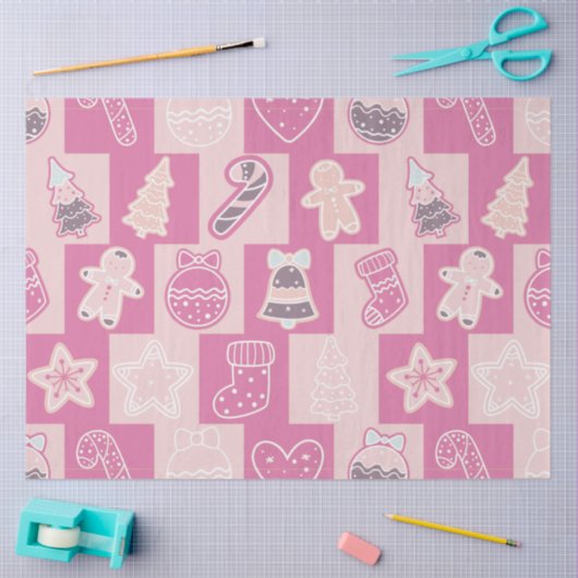 Candy Canes Gingerbrot Men Stars Weihnachten Seidenpapier (Basteln)