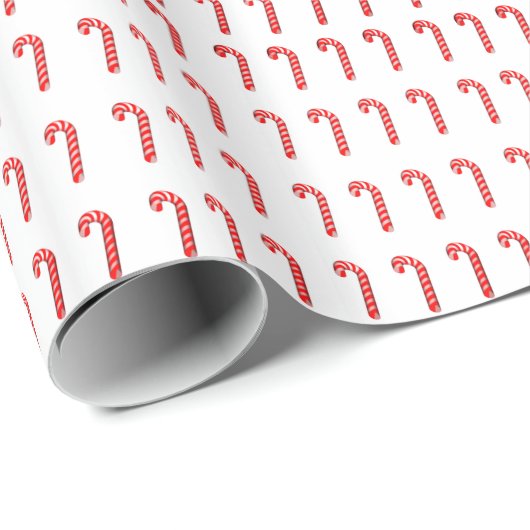 Candy Canes Glossy Wrapping Paper Geschenkpapier (Rolleneckpunkt)