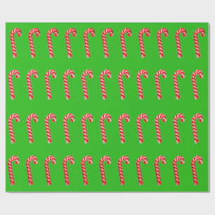 Candy Canes Glossy Wrapping Paper Geschenkpapier