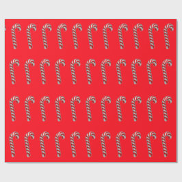 Candy Canes Glossy Wrapping Paper Geschenkpapier