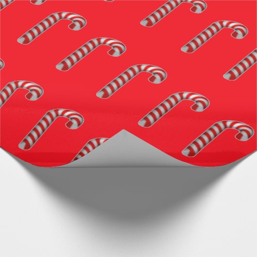 Candy Canes Glossy Wrapping Paper Geschenkpapier (Ecke)