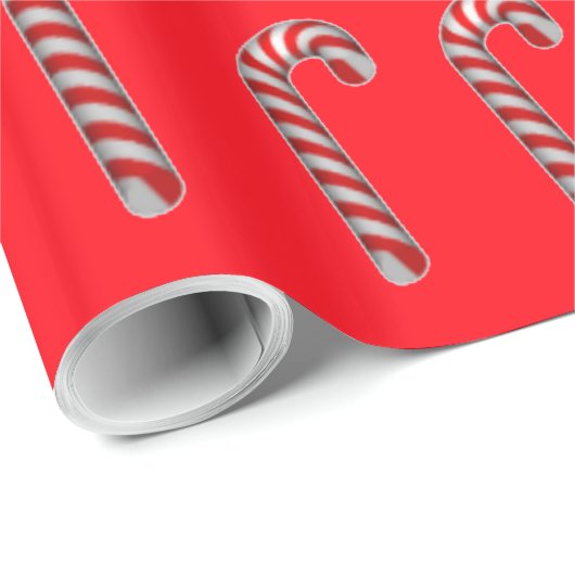 Candy Canes Glossy Wrapping Paper Geschenkpapier (Rolleneckpunkt)