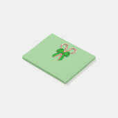 Candy Canes Green Bow Post-it Klebezettel (angewinkelt)
